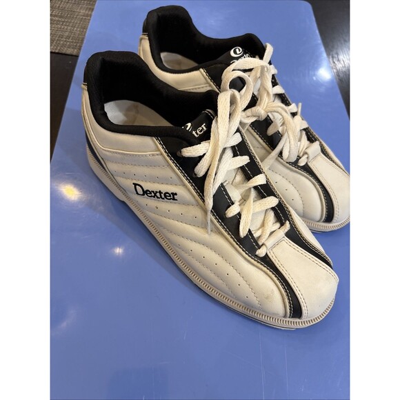 Dexter Shoes - Dexter Bowling Shoes Womens Size 7.5M Black White Groove Slide-Rite B4034-1